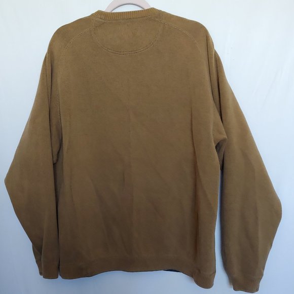 Tommy Bahama mens crewneck reversible tobacco gold and grey sweater - Picture 2 of 14
